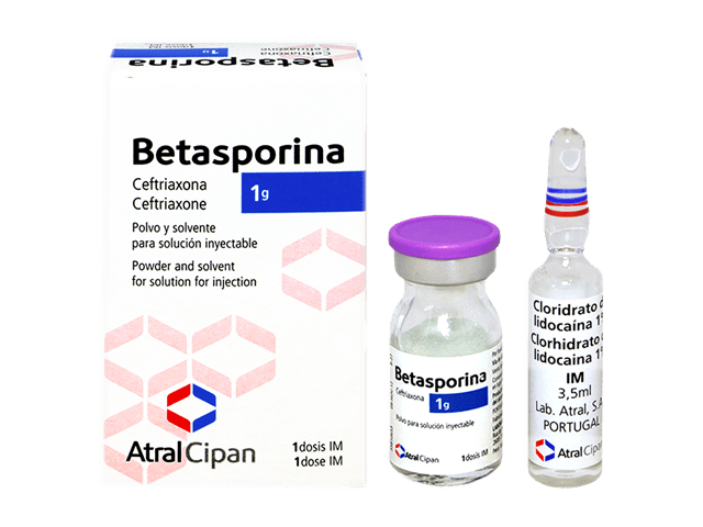 BETASPORINA - Amp. polv + disol. sol. inyectable via I.M. - 1 g