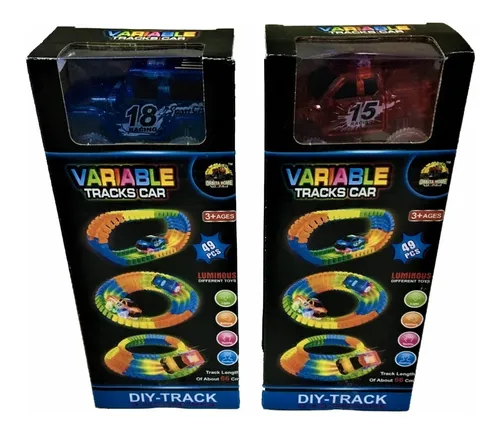 PISTA CARRO - Pista fluorescente con carro VARIABLE TRACK CAR x 49 PCS