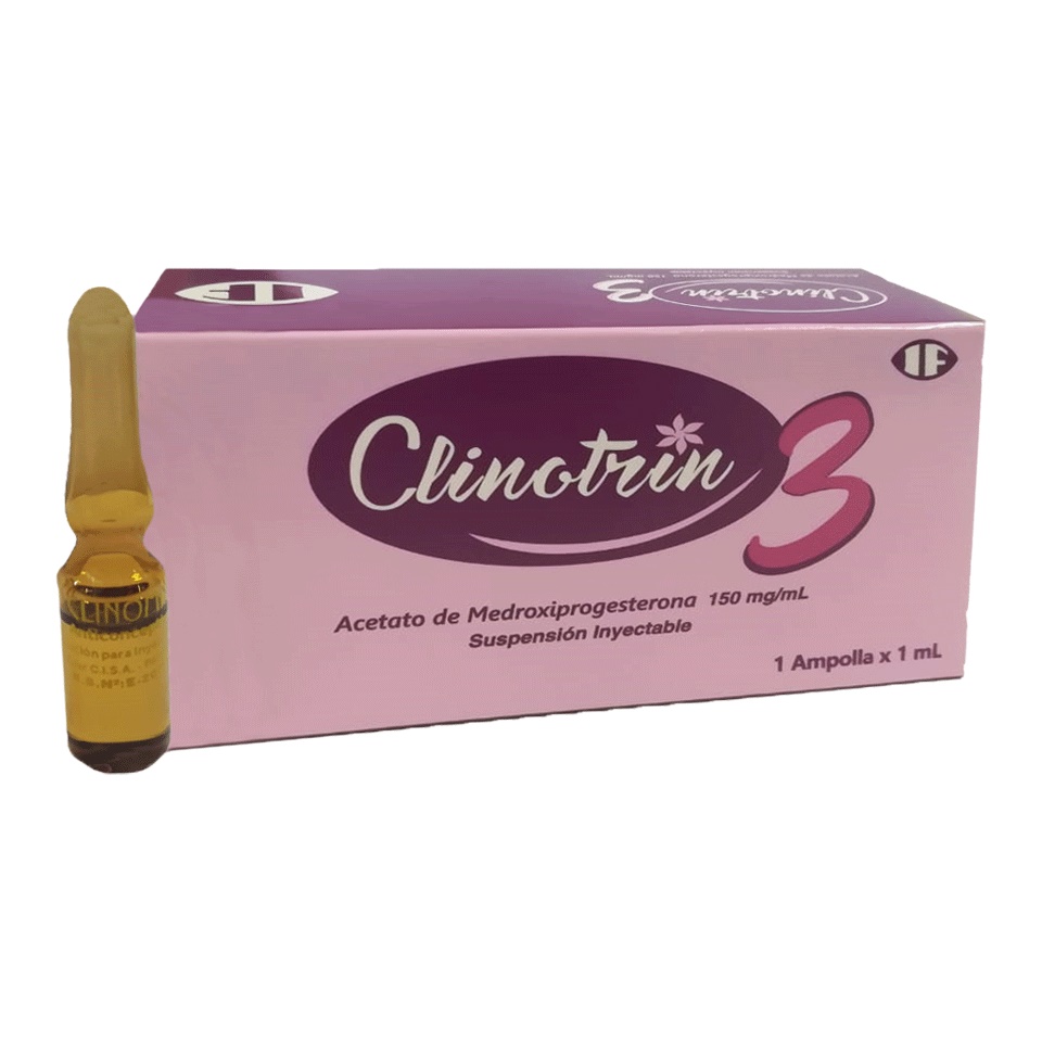 CLINOTRIM 3 - Suspension inyectable caja x 1 mL via I.M. - 150 mg / mL