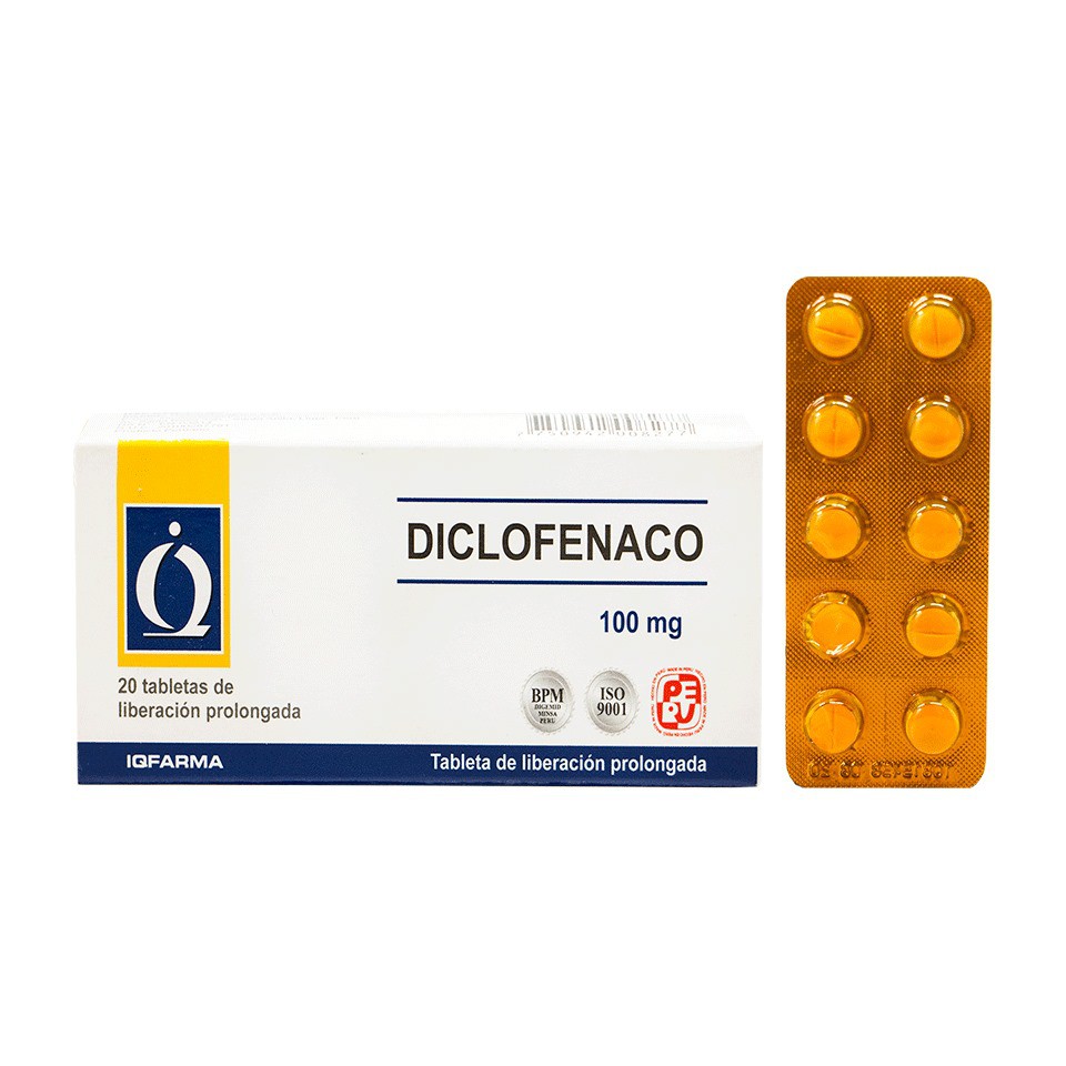 DICLOFENACO - Tabletas de liberacion prolongada caja x 20 - 100 mg