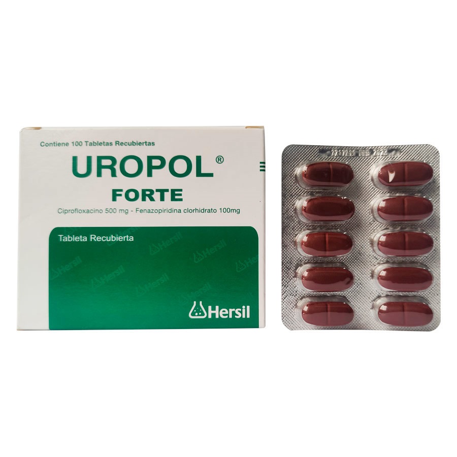 UROPOL FORTE - Tabletas recubiertas caja x 100 - 500 mg + 100 mg