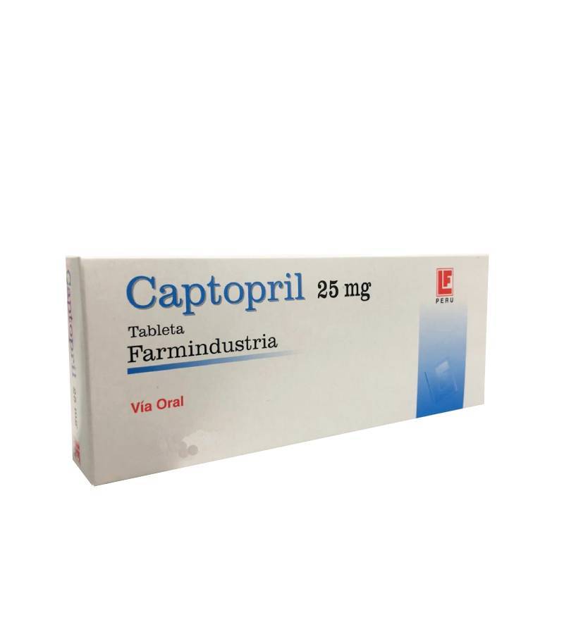 CAPTOPRIL FARMINDUSTRIA - Tabletas caja x 100  - 25 mg