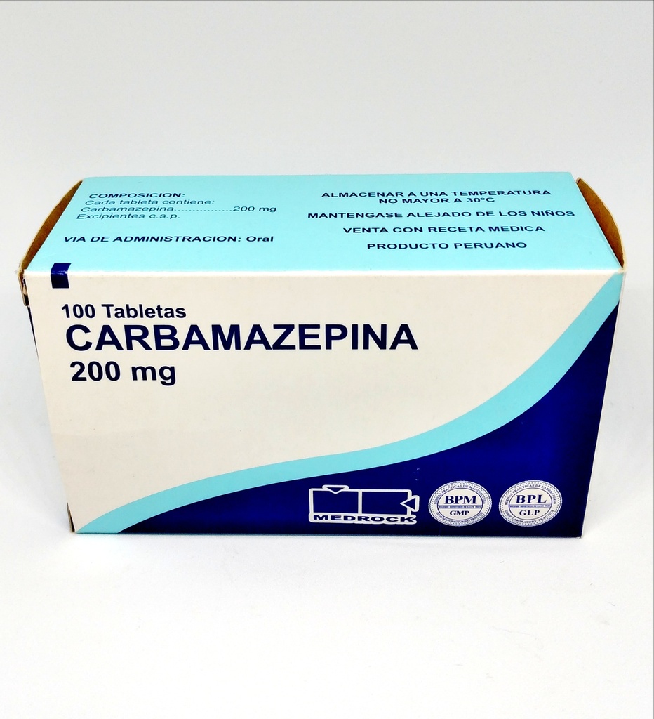 CARBAMAZEPINA MEDROCK - Tabletas caja x 100 - 200 mg