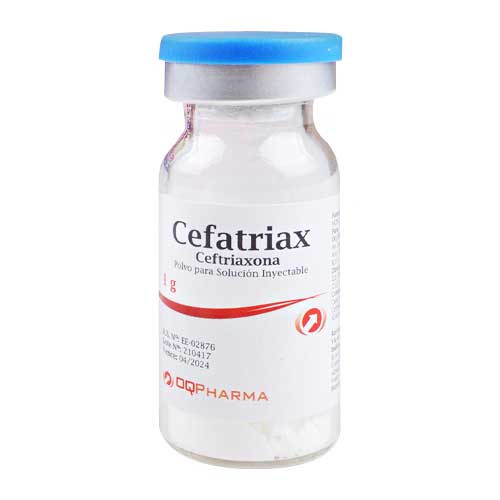 CEFATRIAX - Polvo para solucion inyectable via I.M. - I.V. x 10 viales - 1 g