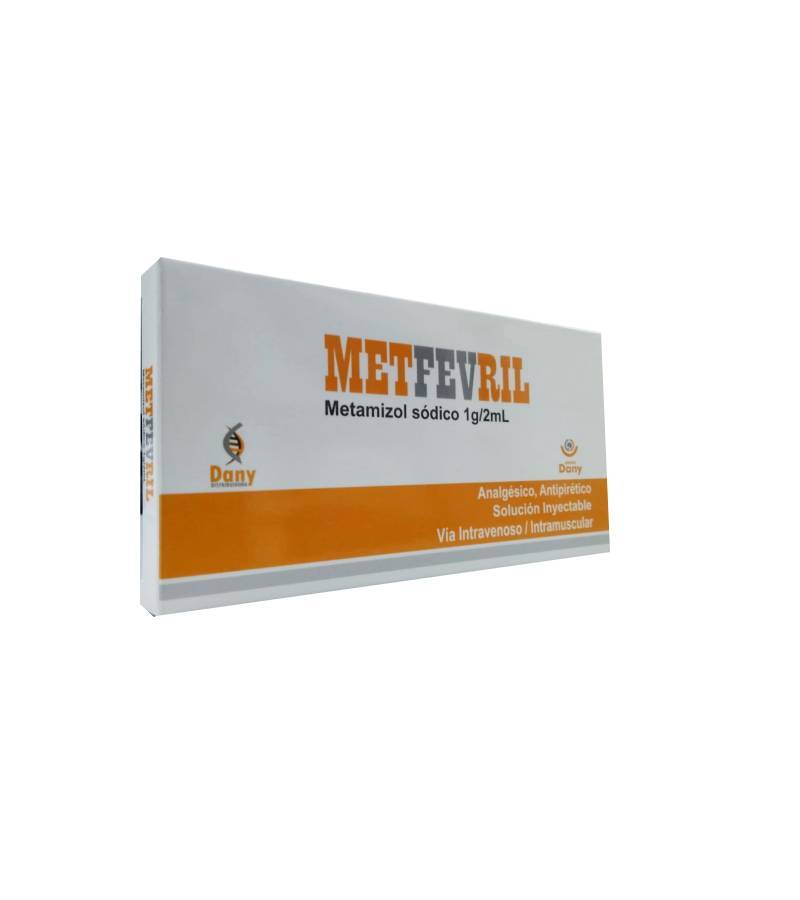 METFEVRIL - Solucion inyectable ampolla via I.V. - I.M. caja x 10 - 1g / 2 mL