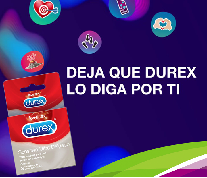 DUREX - Condones de latex lubricados x 3 unidades