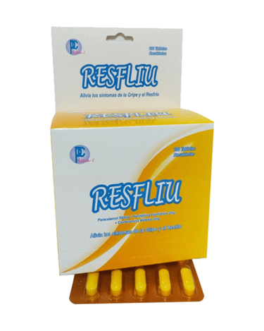 RESFLIU - Tabletas recubiertas caja x 100 - 500 mg + 5 mg + 2 mg