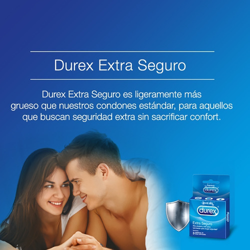 DUREX - Condones de latex lubricados x 3 unidades