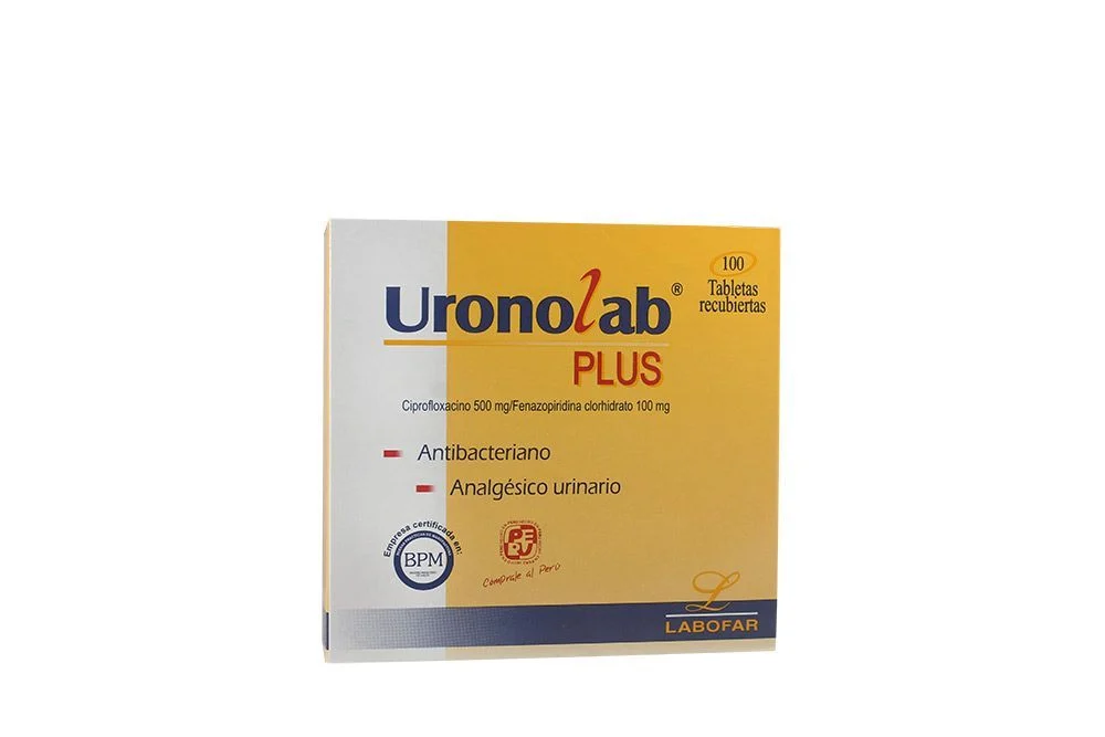 URONOLAB PLUS - Tabletas recubiertas caja x 100 - 500 mg + 100 mg