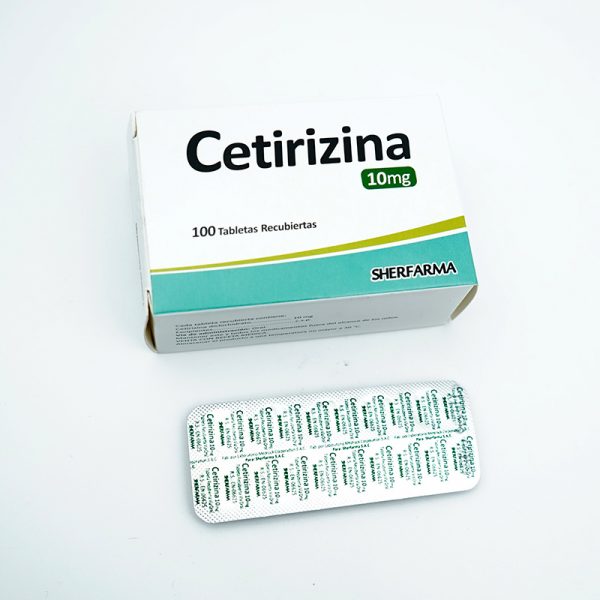 CETIRIZINA SHERFARMA - Tabletas recubiertas caja x 100 - 10 mg