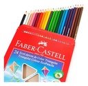 COLORES LARGOS x 24 - Colores largos triangulares FABER CASTELL  x 24