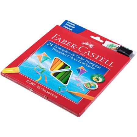 COLORES LARGOS x 24 - Colores largos triangulares FABER CASTELL  x 24