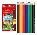 COLORES LARGOS x 12 - Colores largos triangulares FABER CASTELL  x 12