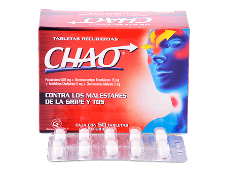 CHAO - Tab. caja x 100 - 500 mg + 15 mg + 5 mg + 2 mg