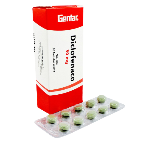 DICLOFENACO GENFAR - Tabletas retardantes caja x 300  - 50 mg