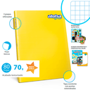 CUADERNO A4 - Cuaderno A4 JUSTUS engrapado - colores enteros surtidos - con stickers x 80 hojas