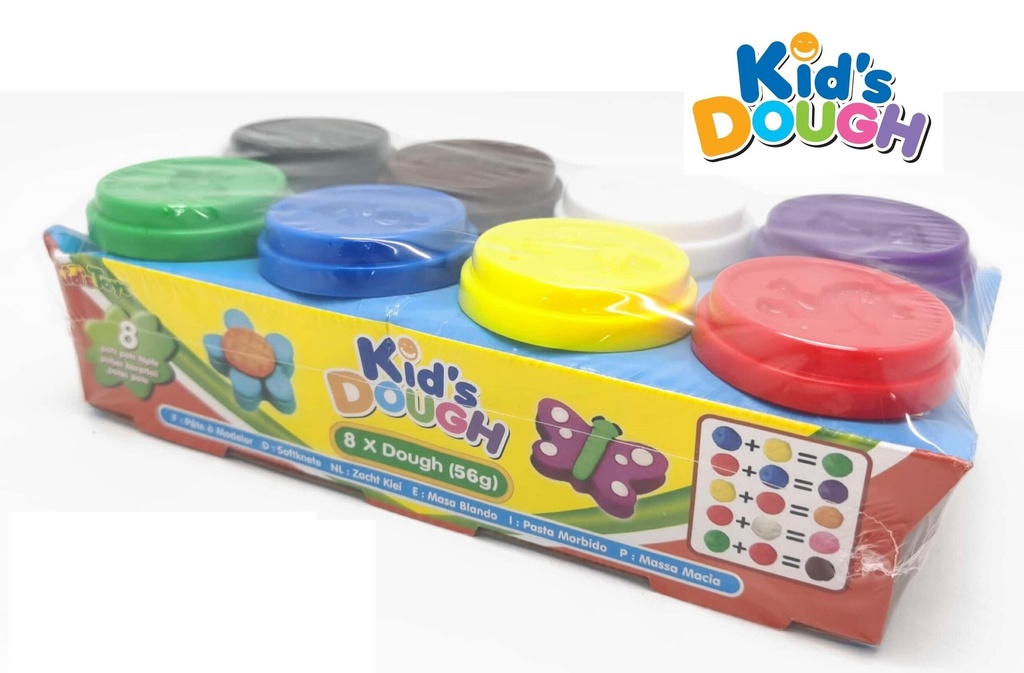 KIDS DOUGH - Juego de plastimolde - plastilina KIDS DOUGH x 8 colores