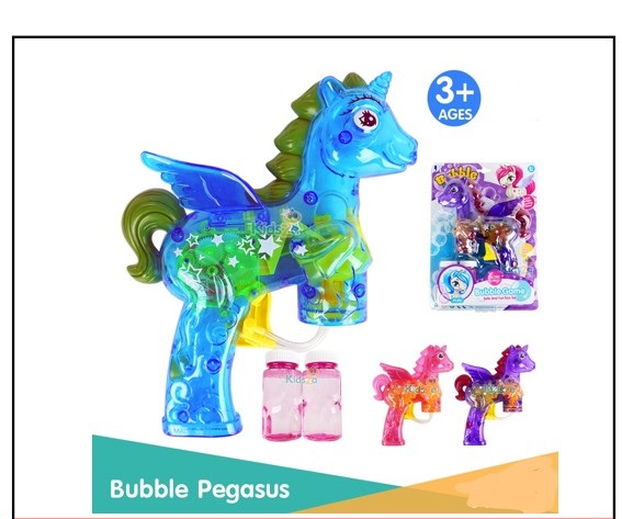 BURBUJAS - Pistola para burbujas modelo BUBBLE PEGASUS