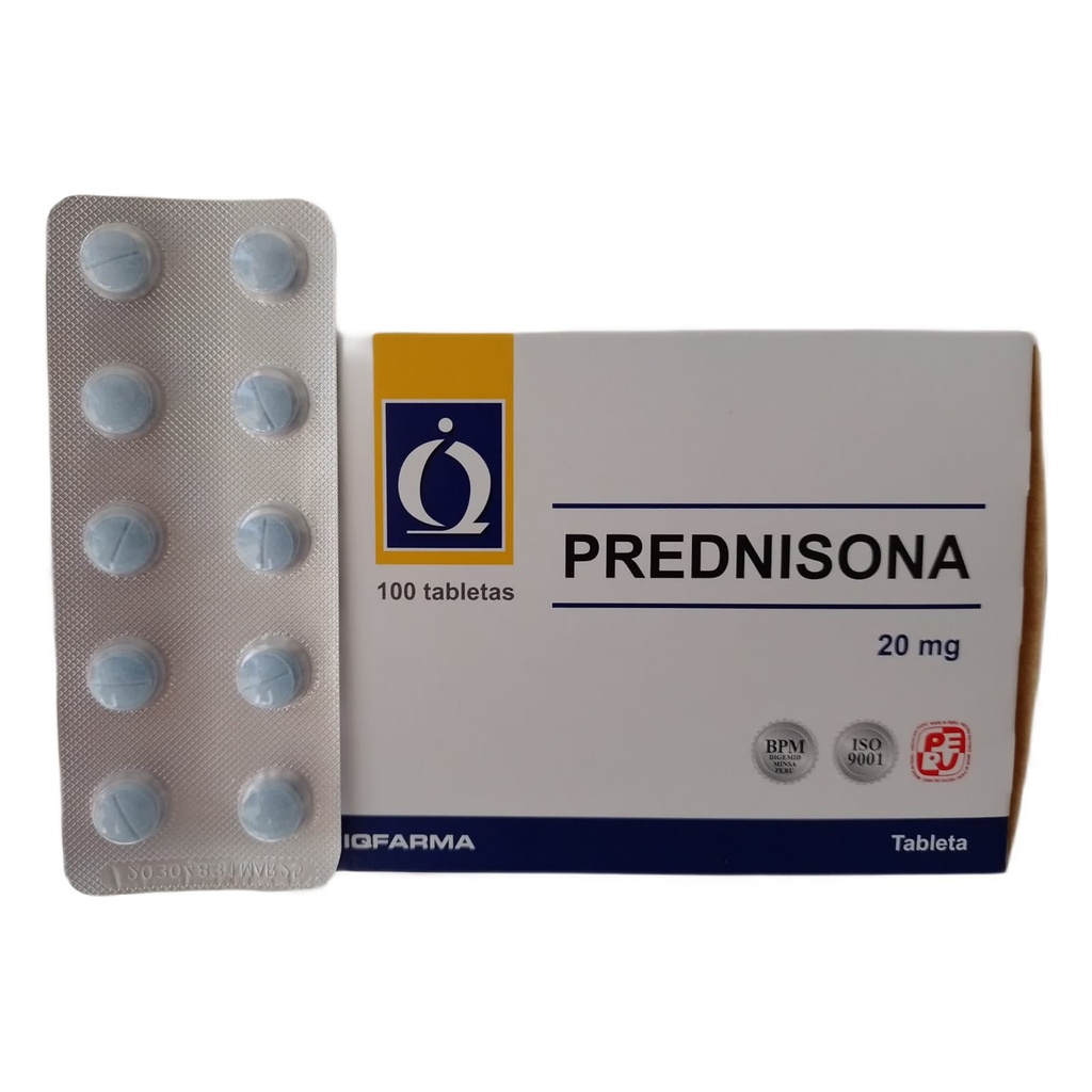 PREDNISONA IQFARMA - Tabletas caja x 100 - 20 mg