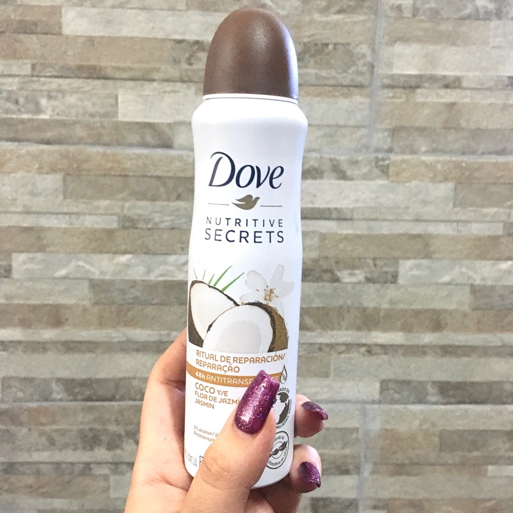 DOVE NUTRITIVE SECRETS - Aerosol antitranspirante - 1/4 CREMA HUMECTANTE 48H - RITUAL DE REPARACION - COCO / FLOR DE JAZMIN x 89 g / 150 mL