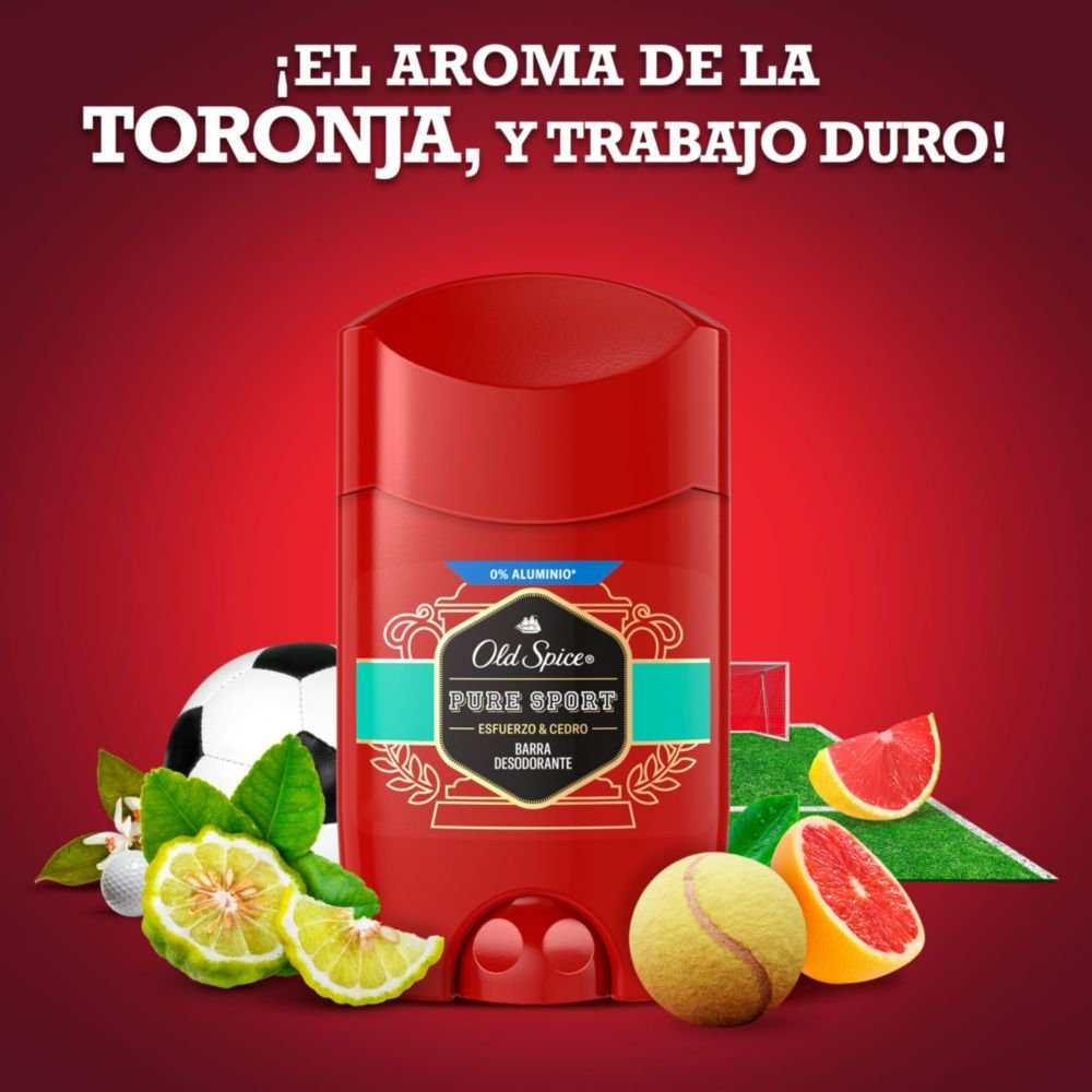 OLD SPICE PURE SPORT - Barra desodorante PURE SPORT - ESFUERZO &amp; CEDRO - 0% ALUMINIO x 50 g