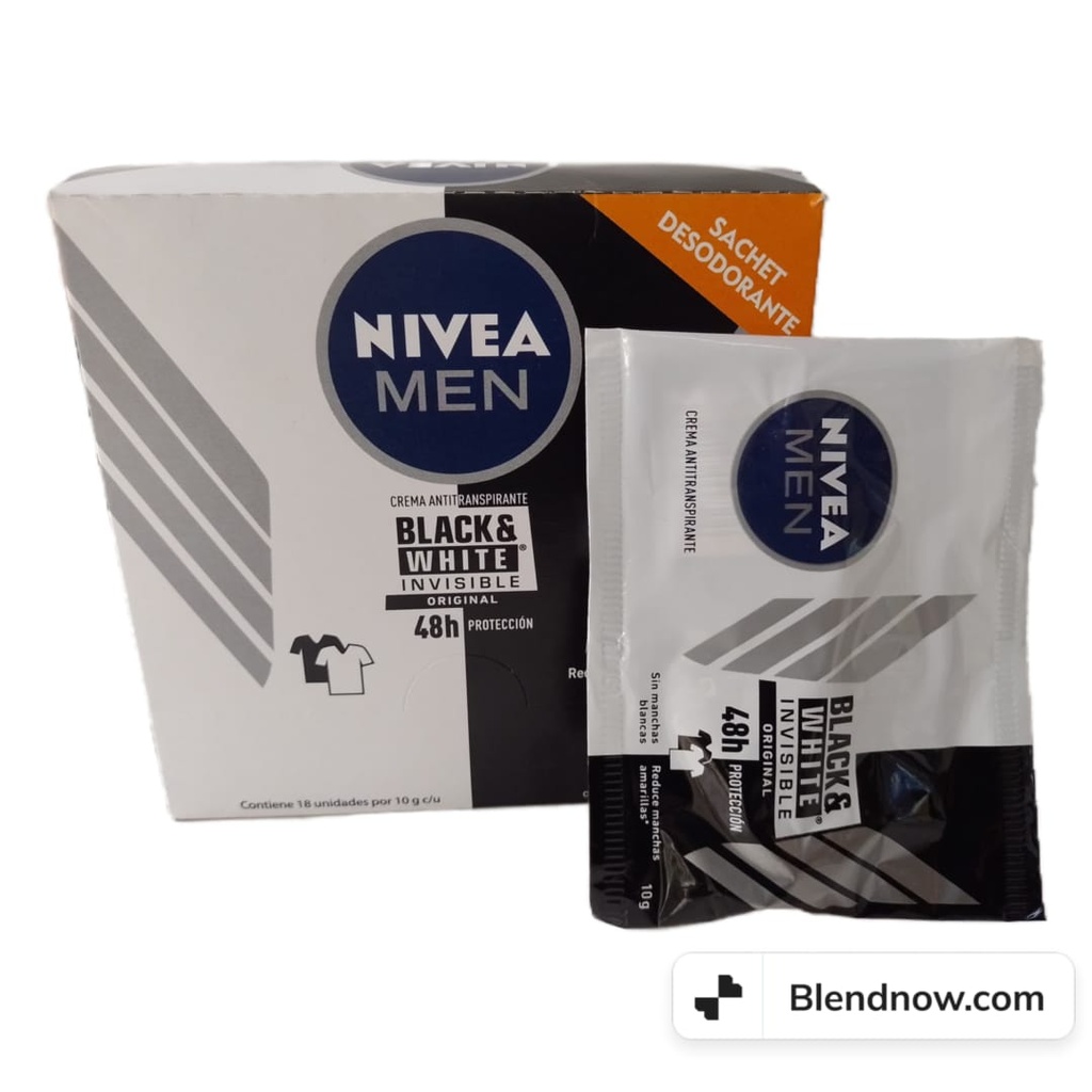 NIVEA MEN - Crema antitranspirante BLACK &amp; WHITE - INVISIBLE ORIGINAL 48H x 10 g