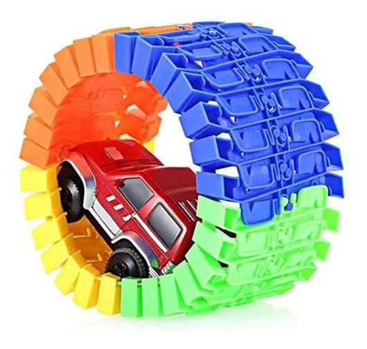 PISTA CARRO - Pista fluorescente con carro MAGICAL TRACKS x 56 PCS en blister