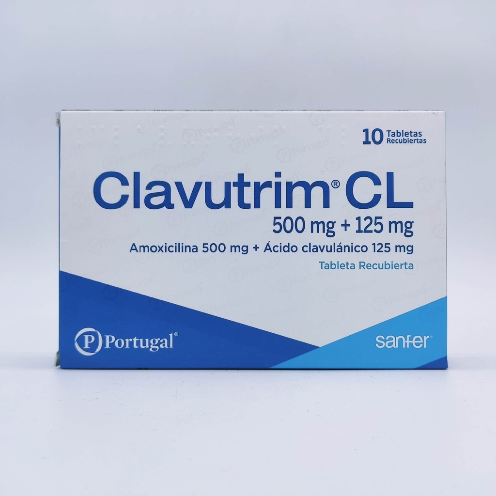 CLAVUTRIM CL - Tabletas recubiertas caja x 10 - 500 mg + 125 mg