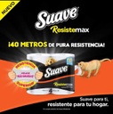 SUAVE - Papel higienico RESISTEMAX - DOBLE HOJA 40 metros x 4 ROLLOS