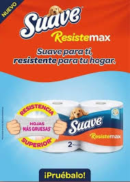 SUAVE - Papel higienico RESISTEMAX - DOBLE HOJA 40 metros x 4 ROLLOS