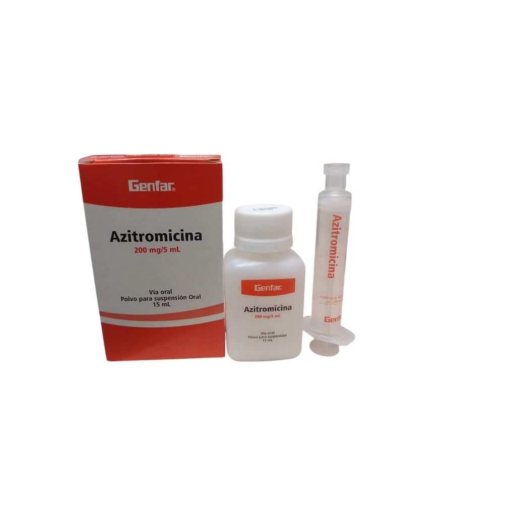 AZITROMICINA GENFAR - Polvo para suspension oral x 15 mL - 200 mg / 5 mL