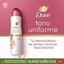 DOVE DERMO ACLARANT - Aerosol antitranspirante - 1/4 CREMA HUMECTANTE - TONO UNIFORME 48H x 87 g / 150 mL