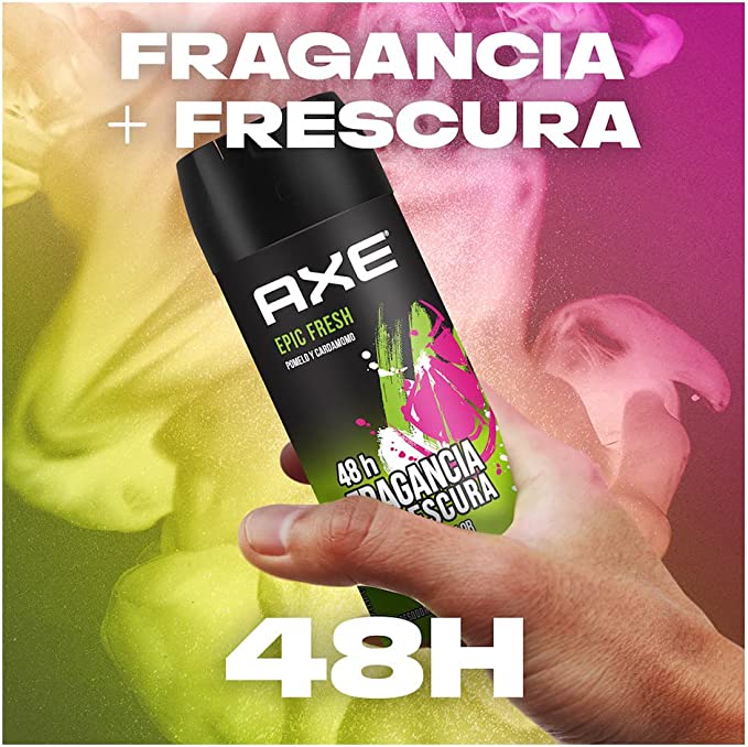 AXE - Aerosol antitranspirante EPIC FRESH - POMELO Y CARDAMOMO 48H MAXIMA + FRESCURA x 97 g / 150 mL