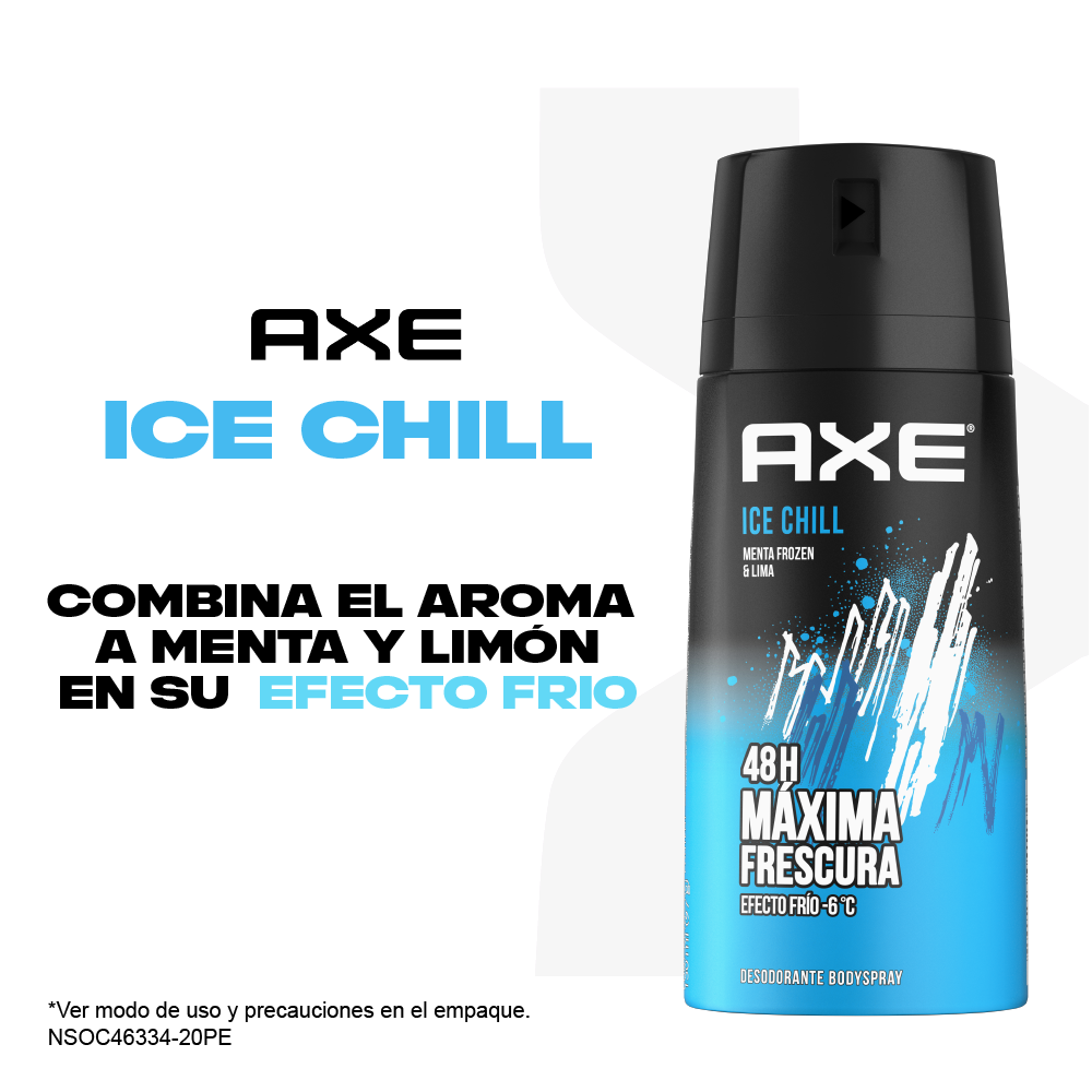 AXE - Aerosol antitranspirante ICE CHILL - MENTA FROZEN &amp; LIMA  48h MAXIMA + FRESCURA x 97 g / 150 mL