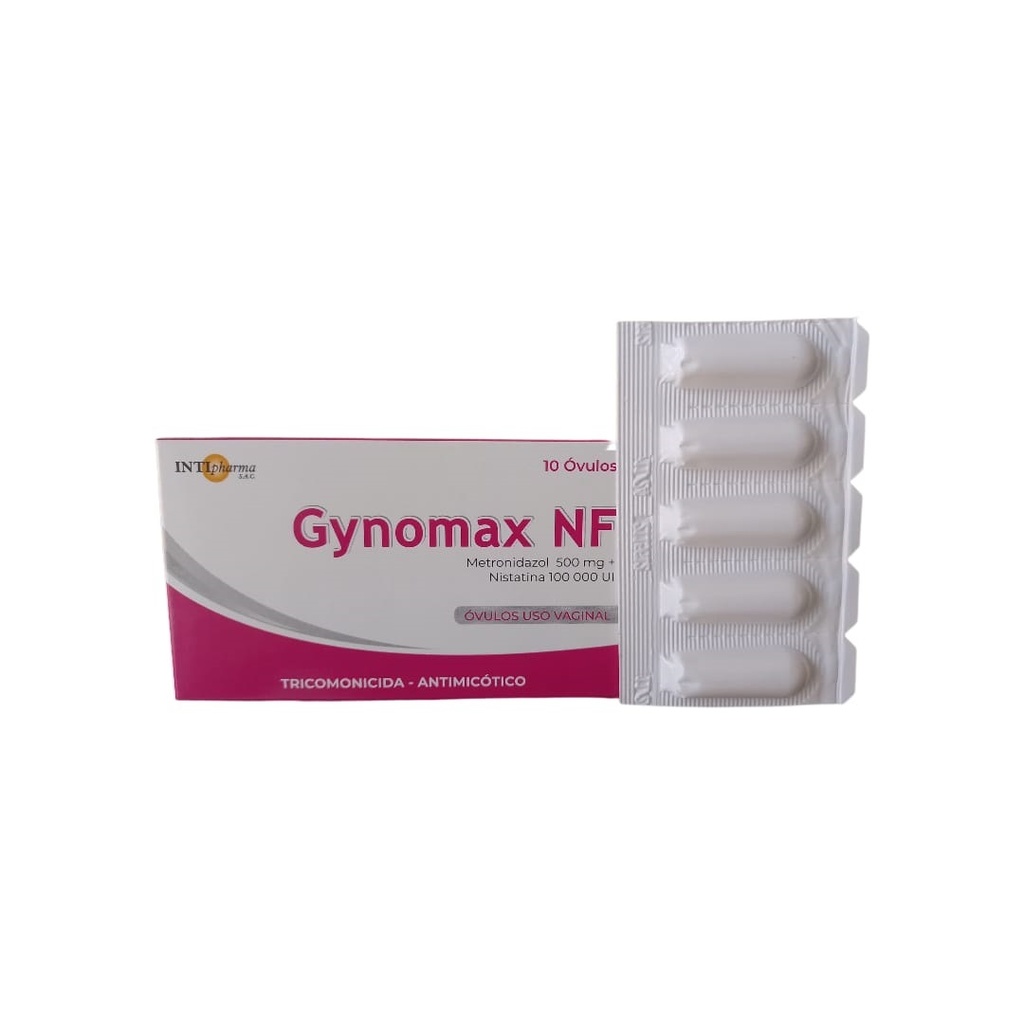 GYNOMAX NF - Ovulos uso vaginal caja x 10 - 500 mg + 100 000 UI