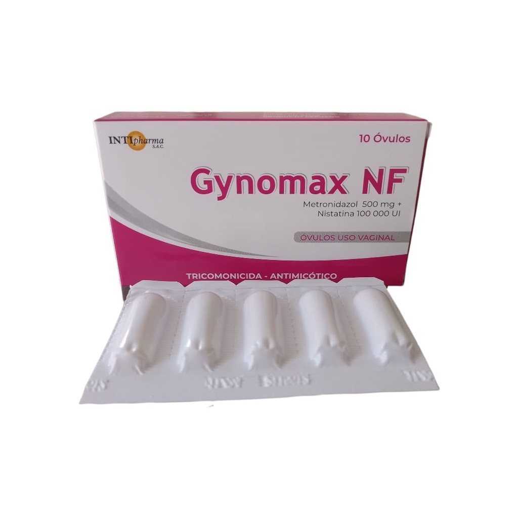 GYNOMAX NF - Ovulos uso vaginal caja x 10 - 500 mg + 100 000 UI