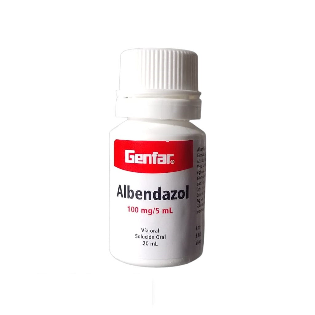 ALBENDAZOL GENFAR - Suspension oral x 20 mL - 100 mg / 5 mL
