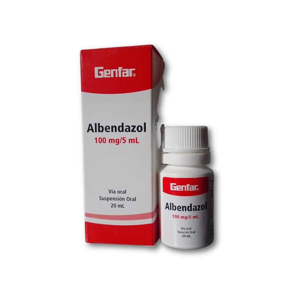 ALBENDAZOL GENFAR - Suspension oral x 20 mL - 100 mg / 5 mL