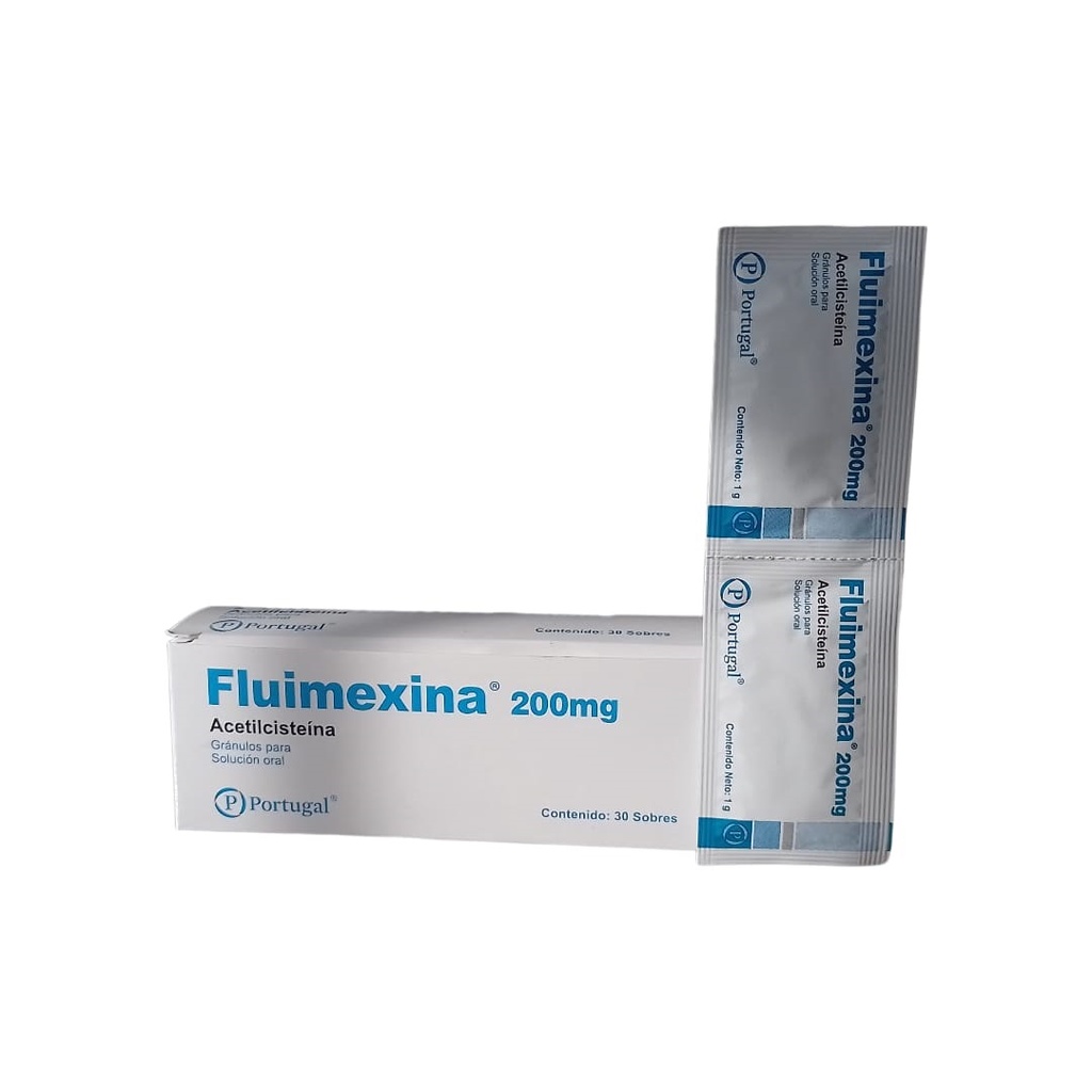 FLUIMEXINA 200 - Granulos para solucion oral caja x 30 sobres x 1 g - 200 mg