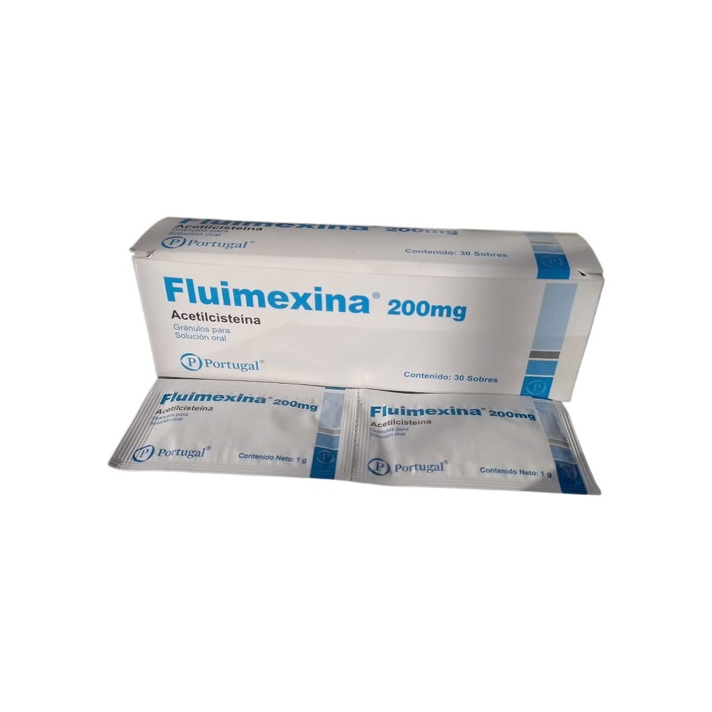 FLUIMEXINA 200 - Granulos para solucion oral caja x 30 sobres x 1 g - 200 mg