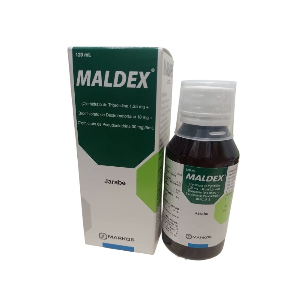 MALDEX - Jarabe x 120 mL - 10mg + 1.25 mg + 30 mg x 5 mL