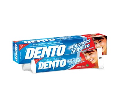 DENTO - Pasta dental con fluor Anticaries Antisarro 75 mL - 114 g