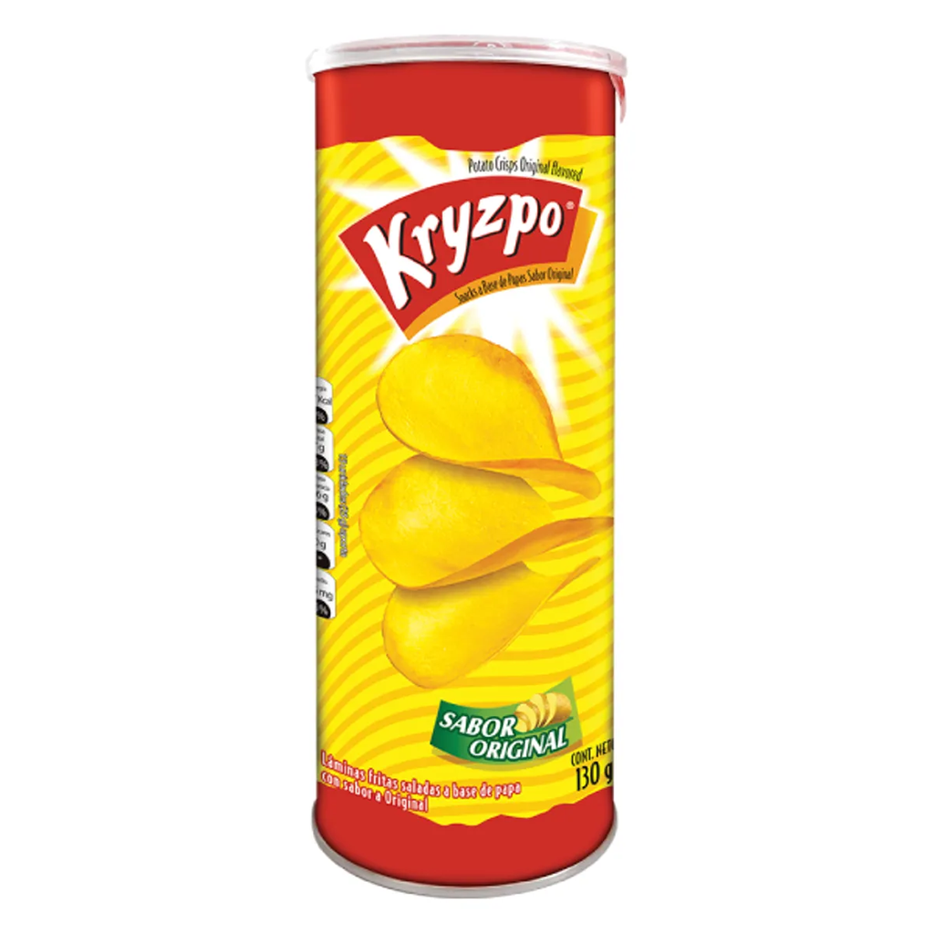 OFERTA KRYZPO - Pack laminas de papas fritas saladas sabor ORIGINAL x 130 g + mani confitado GRANUTS - ORIENTAL x 25 g