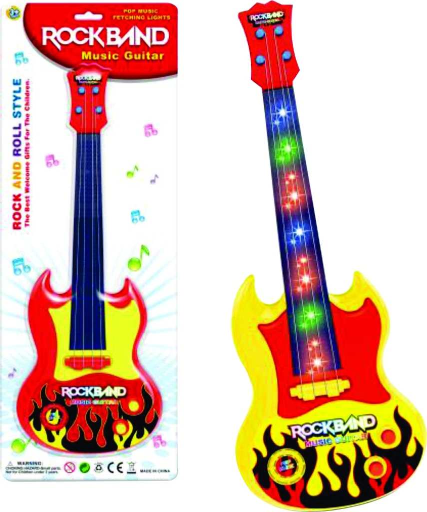 GUITARRA - Guitarra de juguete ROCKBAND y MUSIC GUITAR en blister