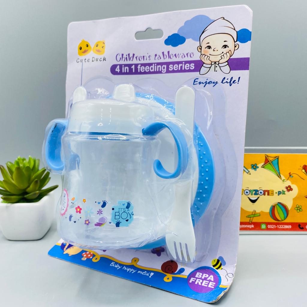 Set De Plato Y Cubiertos Infantiles Niños Bébes Plástico - $ 12.000