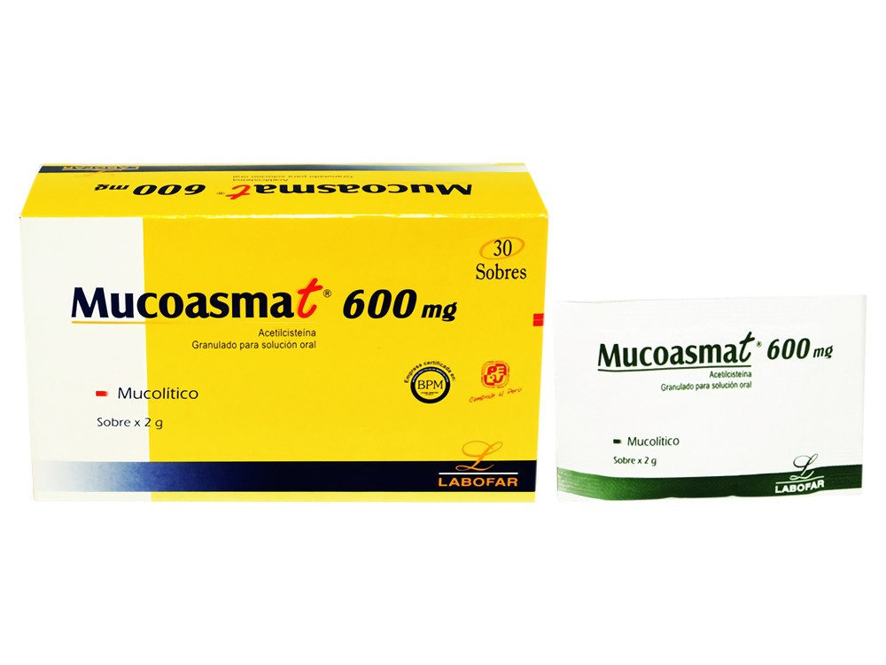 MUCOASMAT - Granulados para solucion oral caja x 30 sobres - 2 g - 600 mg