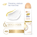 DOVE TONO UNIFORME - Aerosol antitranspirante - 1/4 CREMA HUMECTANTE 48H - PREVIENE Y REDUCE LAS MANCHAS - COCO CON ACEITES ESENCIALES Y VITAMINA E x 87 g / 150 mL