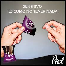 PIEL - Condones de latex natural lubricados x 3