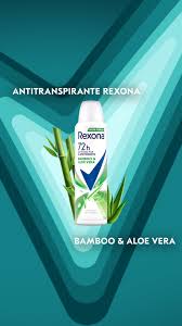 REXONA - Aerosol antitranspirante ACTIVADO POR EL MOVIMIENTO - BAMBOO &amp; ALOE VERA - 72h x 89 g / 150 mL