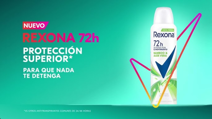 REXONA - Aerosol antitranspirante ACTIVADO POR EL MOVIMIENTO - BAMBOO &amp; ALOE VERA - 72h x 89 g / 150 mL